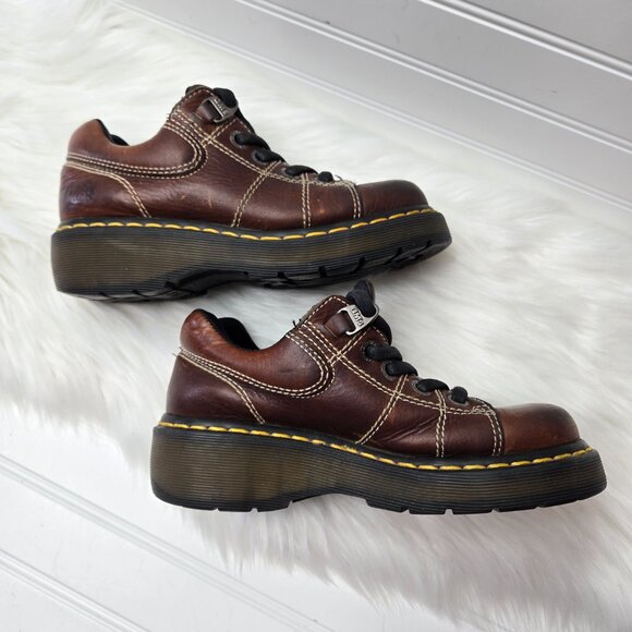 VTG Dr. Martens Shoes 9806 Men's Size 5, Women's Size 6, 37 EU Brown Leather Chu - Picture 2 of 10